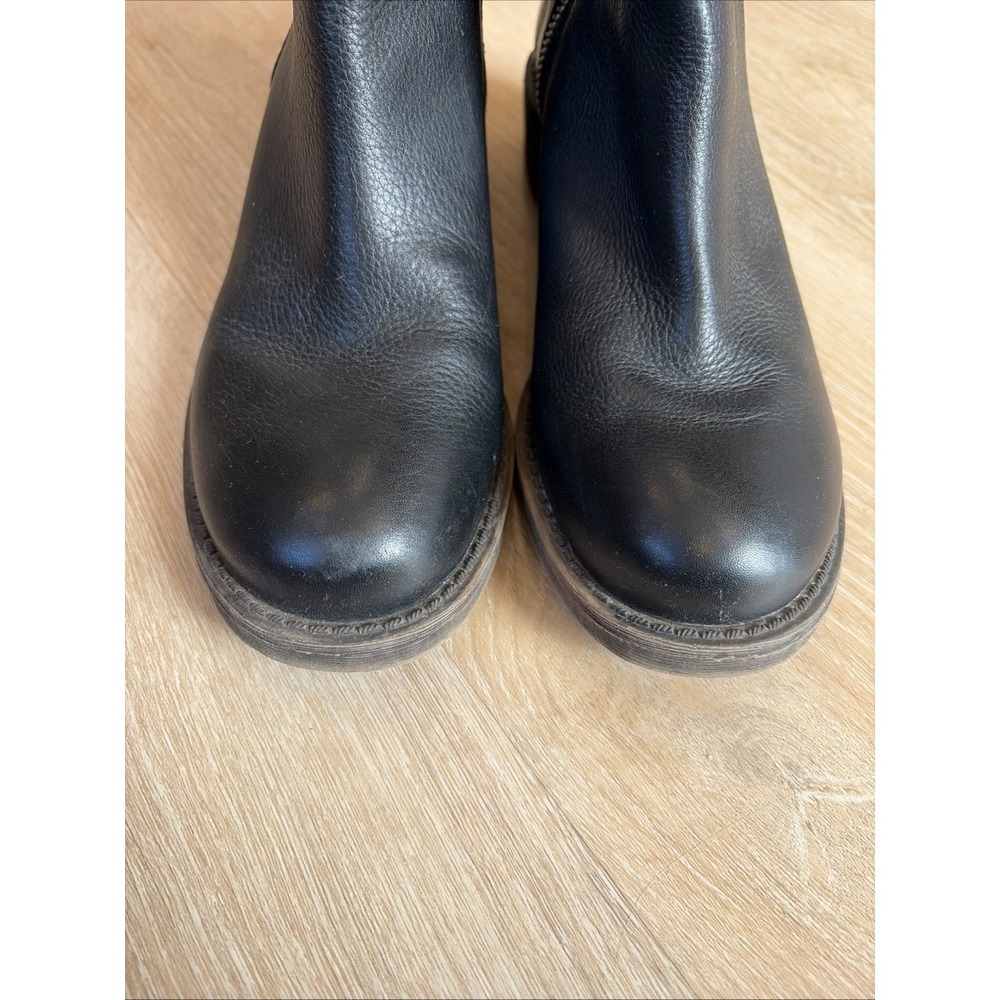 Lucky Brand Darbie Leather Ankle Boots Women's Size 8.5 Black Zip Sides Comfort - Picture 4 of 9